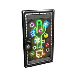 Neon Cactus Metal Door